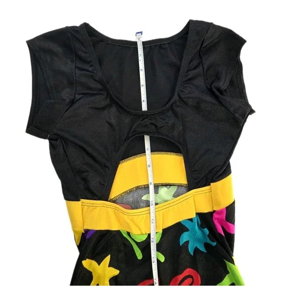 Body Wrappers Vintage 80s Open Back Unitard Biketard Leotard Dance Size Preteen